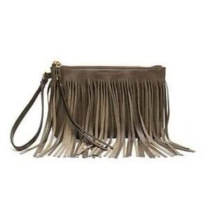 BANANA REPUBLIC Willow Fringe Leather Wristlet